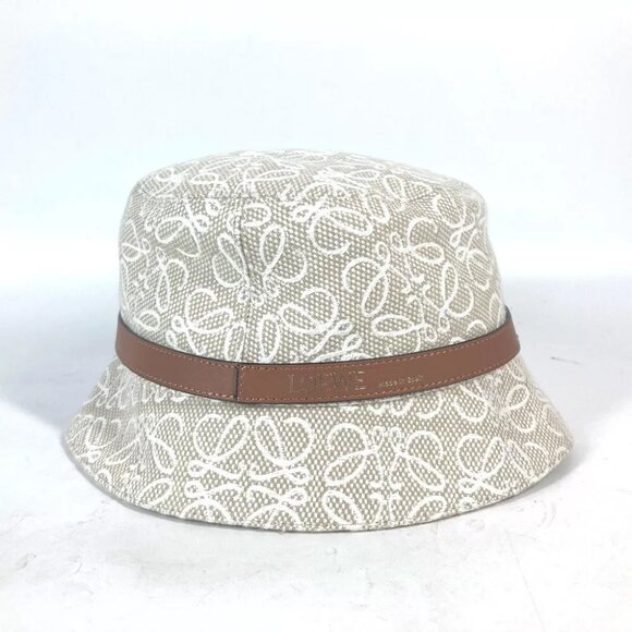 LOEWE K820HB1X41 Anagram jacquard logo Bucket hat bob hat BeigeBased Unused main image 8